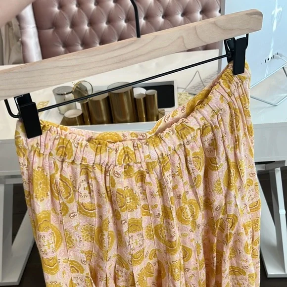 Free People Pink and Yellow Wide Leg Printed Pants - Picture 16 of 16